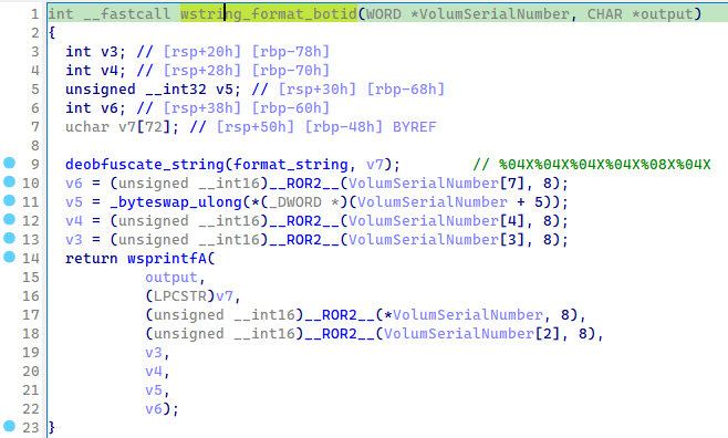 Figure 7: botid string formating