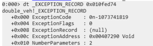 Figure 8: Exception record inspection
